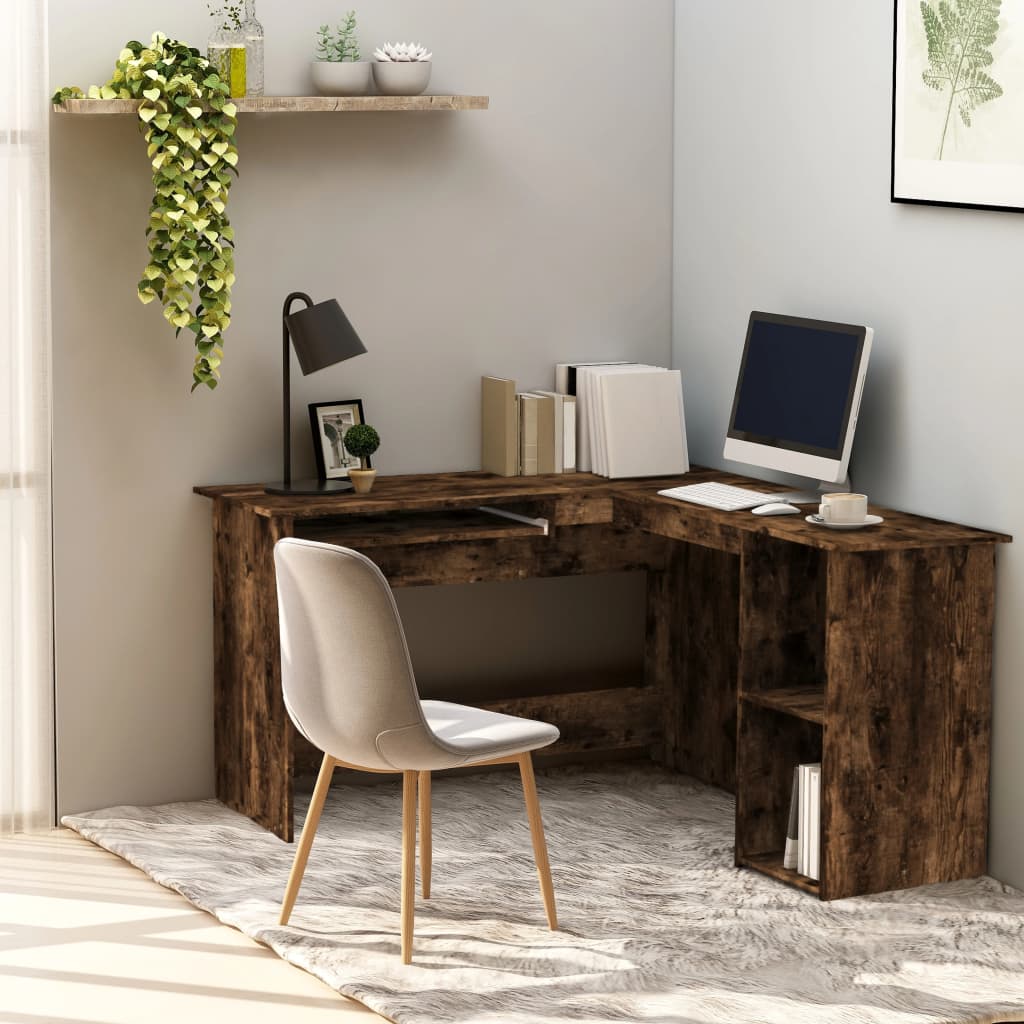Corner desk smoked oak 120x140x75 cm wood material