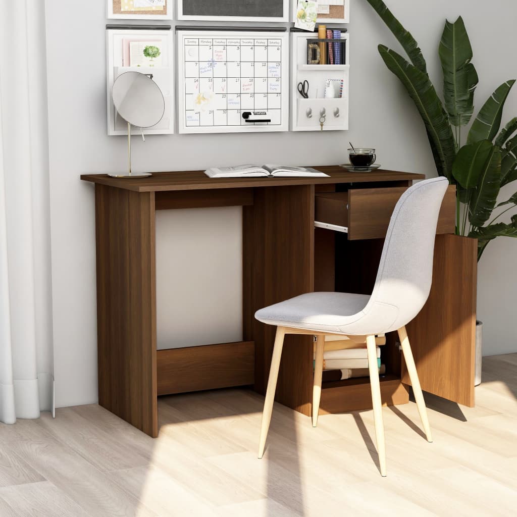 Desk Brown Oak Effect 100x50x76 cm Engineered Wood