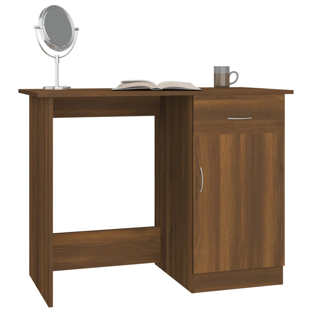 Desk Brown Oak Effect 100x50x76 cm Engineered Wood