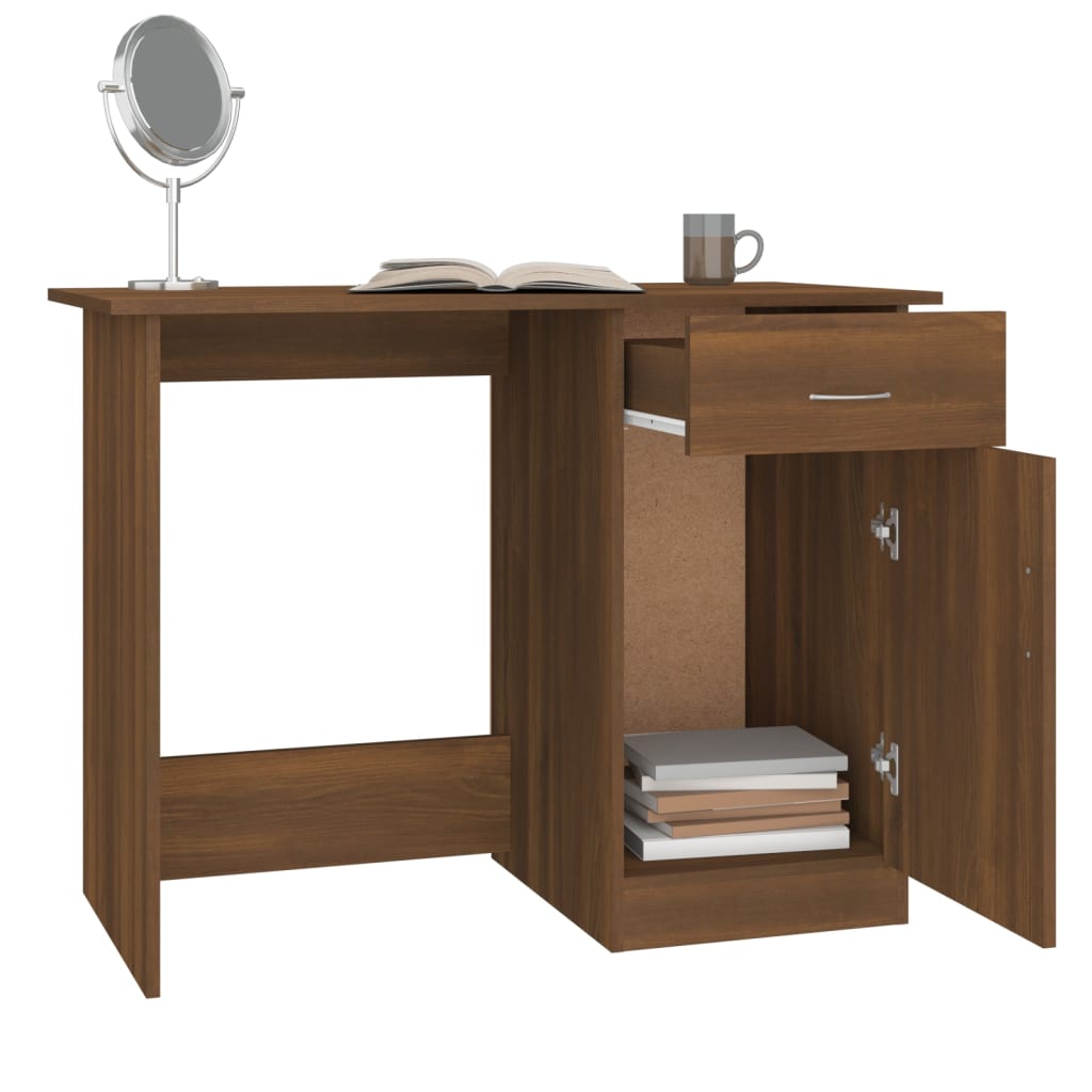 Desk Brown Oak Effect 100x50x76 cm Engineered Wood
