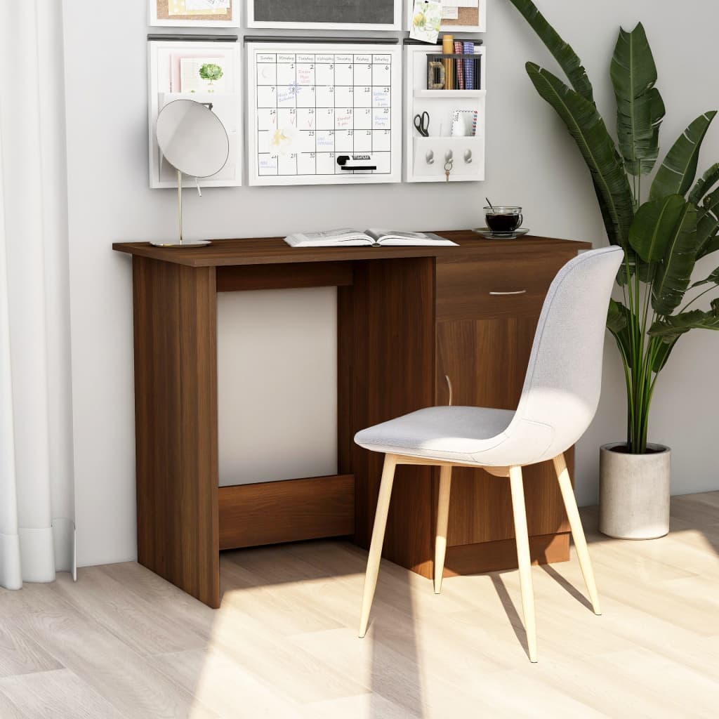 Desk Brown Oak Effect 100x50x76 cm Engineered Wood