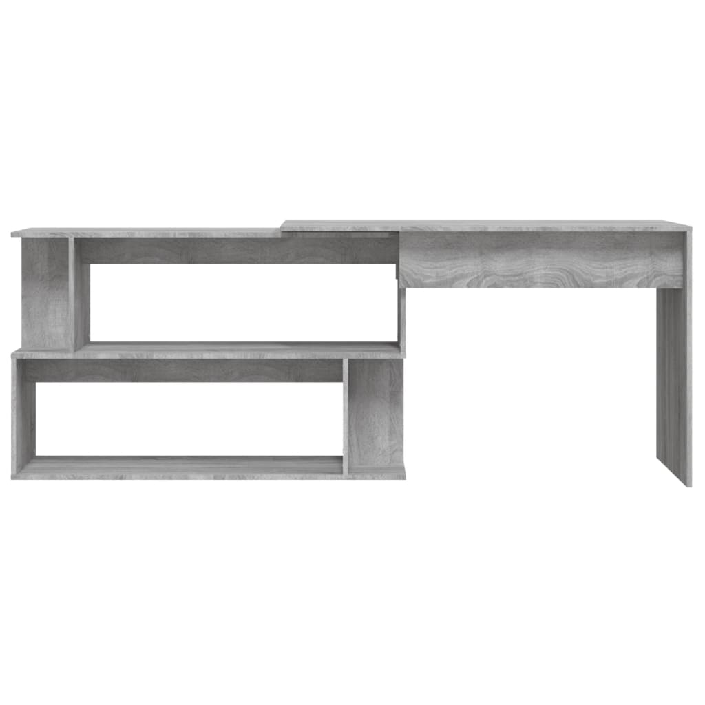 Corner Desk Gray Sonoma 200x50x76 cm Wood Material