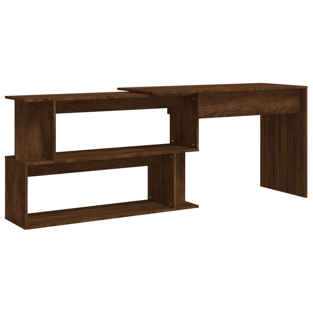 Corner Desk Brown Oak Effect 200x50x76 cm Engineered Wood