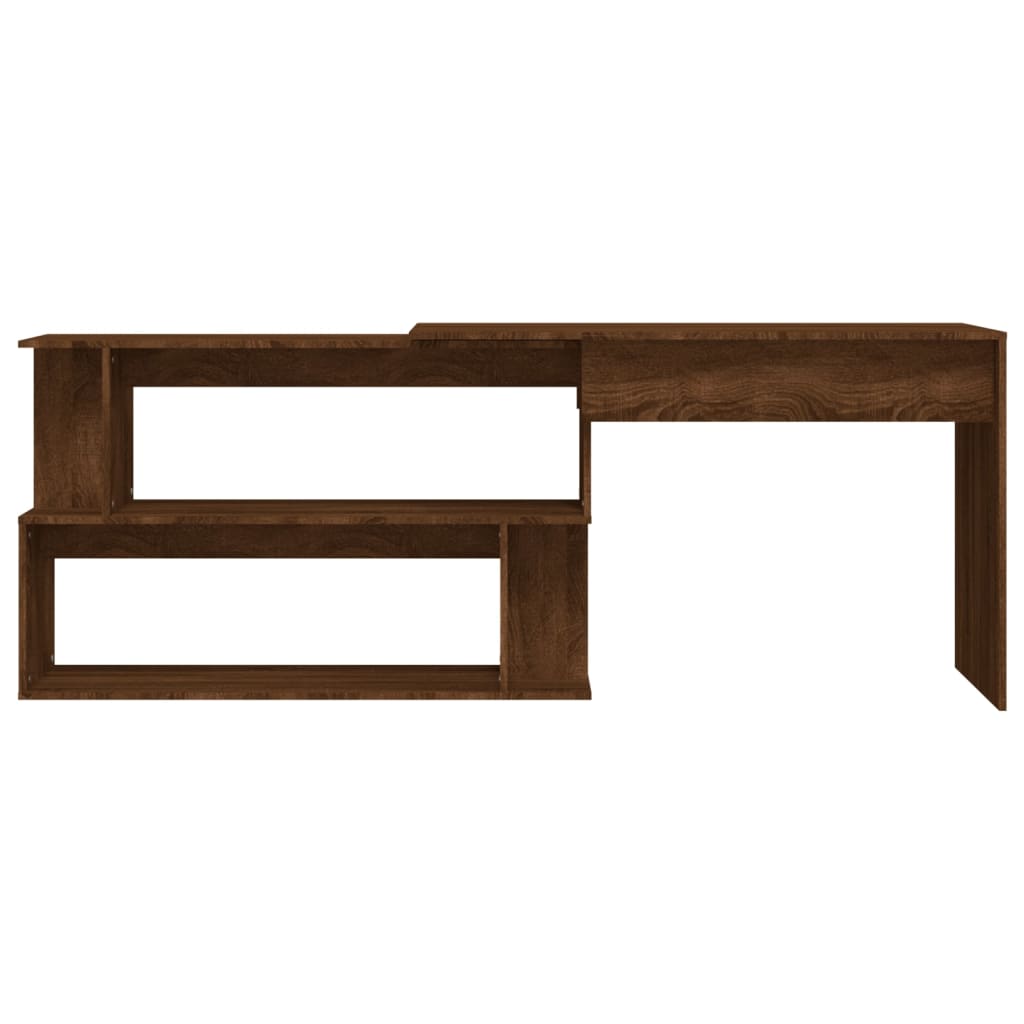 Corner Desk Brown Oak Effect 200x50x76 cm Engineered Wood