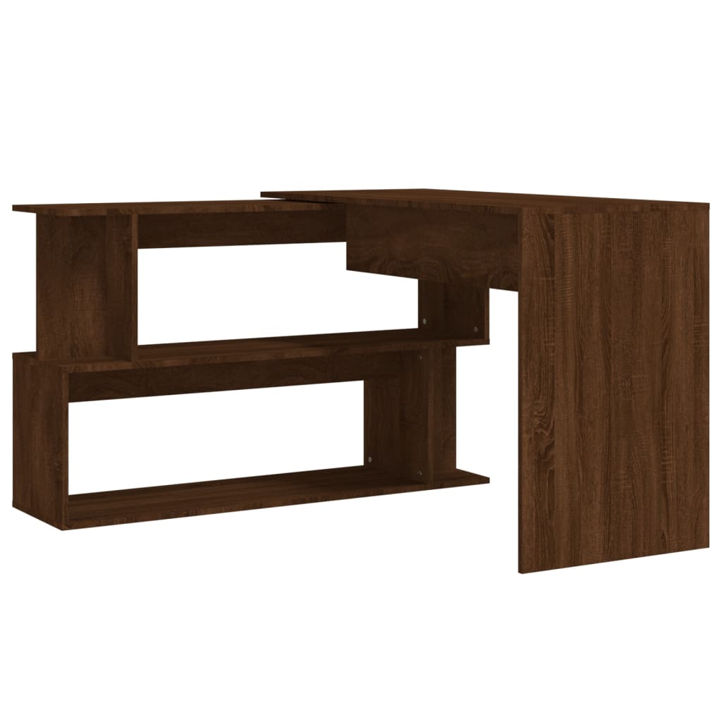 Corner Desk Brown Oak Effect 200x50x76 cm Engineered Wood