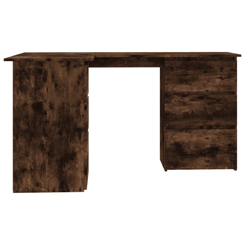 Bureau d'angle en chêne fumé 145x100x76 cm Matériau à base de bois