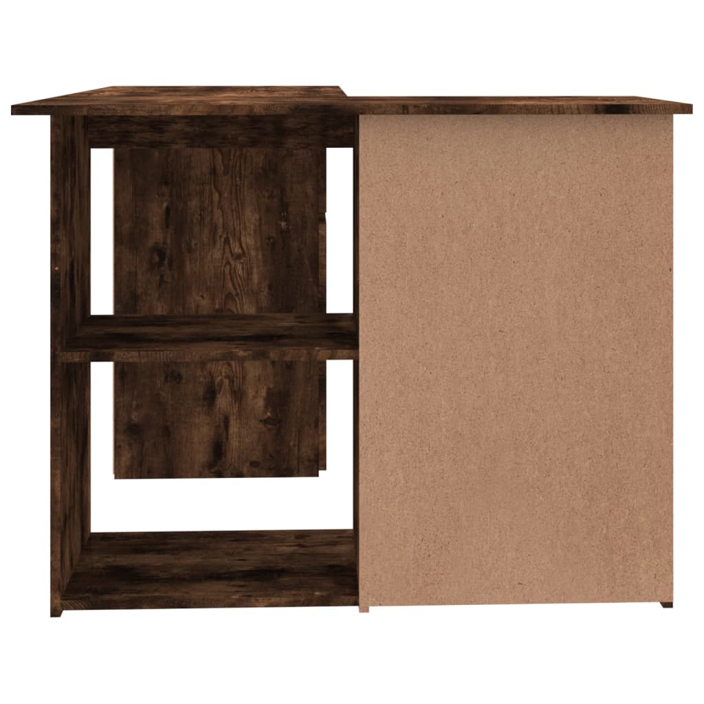 Bureau d'angle en chêne fumé 145x100x76 cm Matériau à base de bois