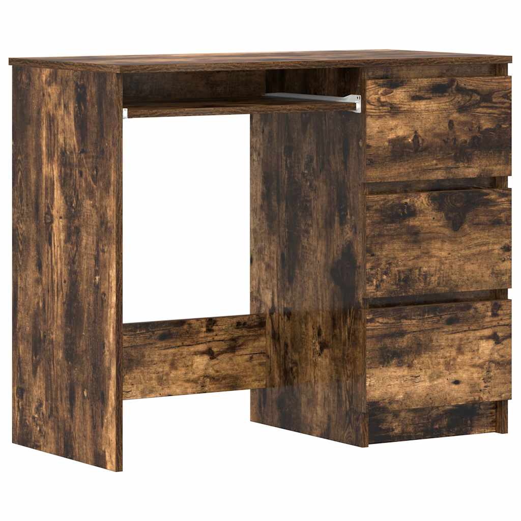 Bureau chêne fumé 90x45x76 cm bois d'ingénierie