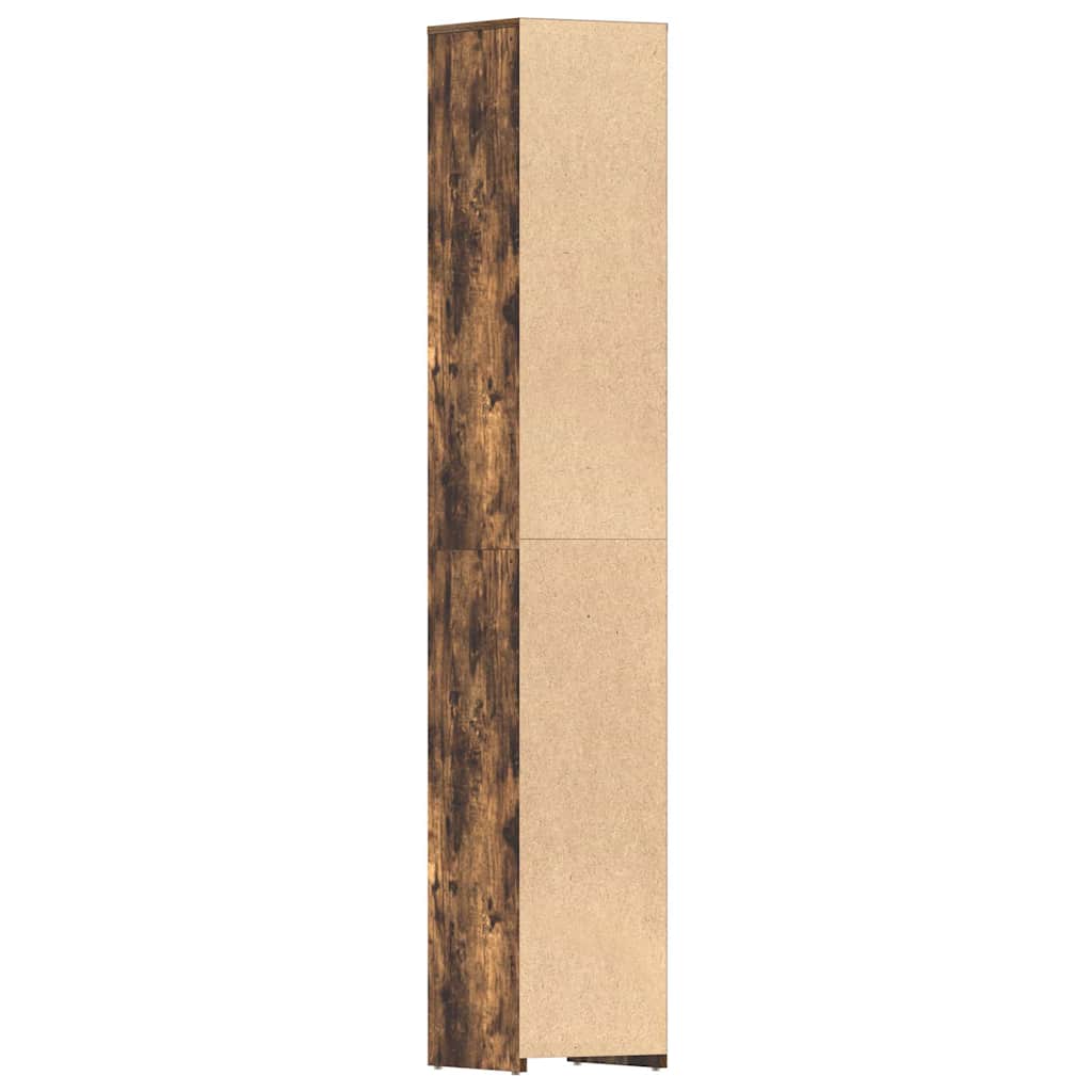 Badezimmerschrank Räuchereiche 30x30x183,5 cm Holzwerkstoff