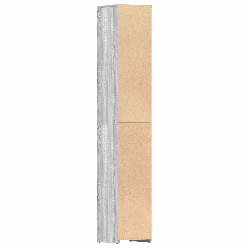 Badezimmerschrank Grau Sonoma 30x30x183,5 cm Holzwerkstoff