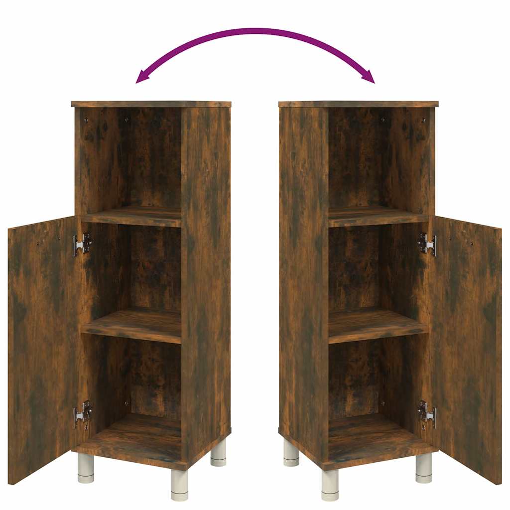 Badschrank Räuchereiche 30x30x95 cm Holzwerkstoff