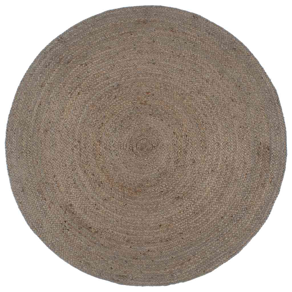 Tapis fait main Jute Rond 240 cm Gris