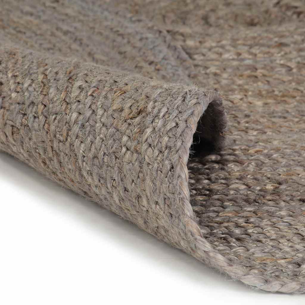 Tapis fait main Jute Rond 240 cm Gris