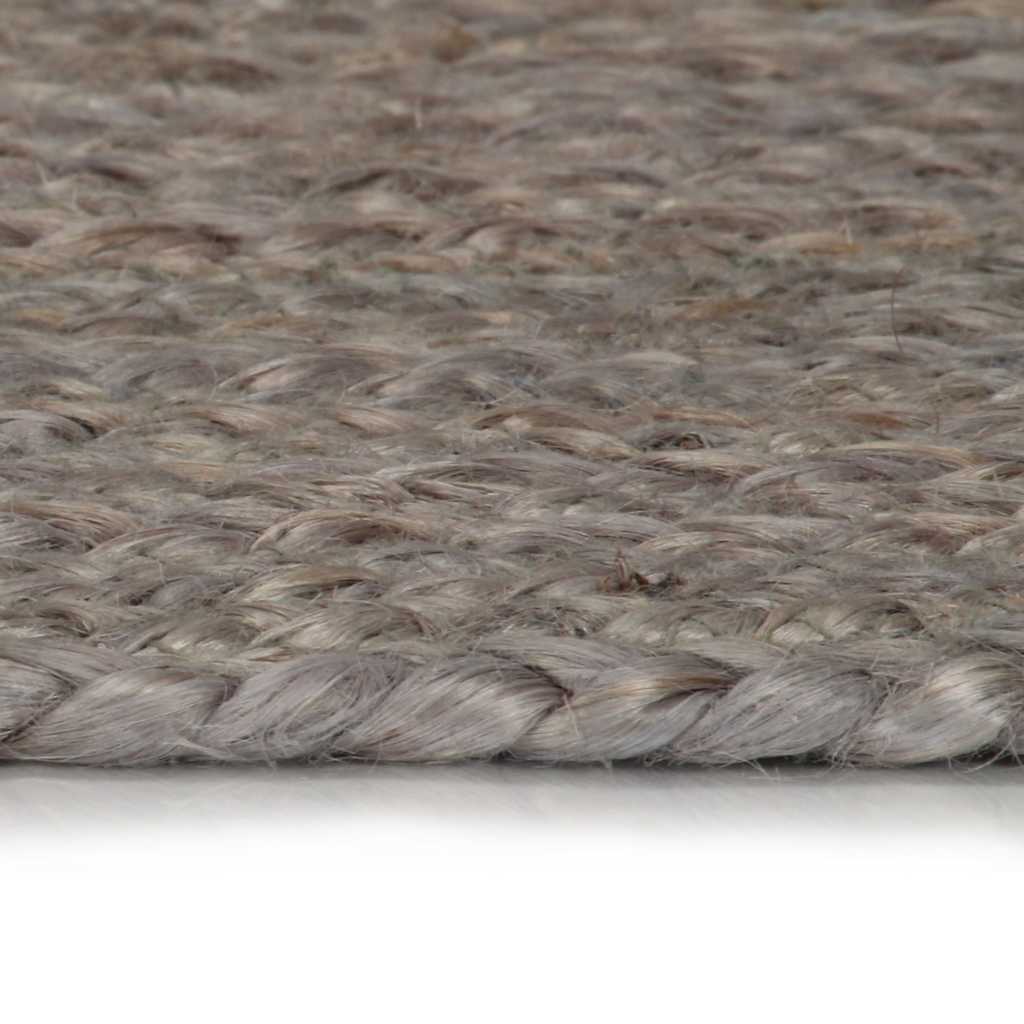 Tapis fait main Jute Rond 240 cm Gris