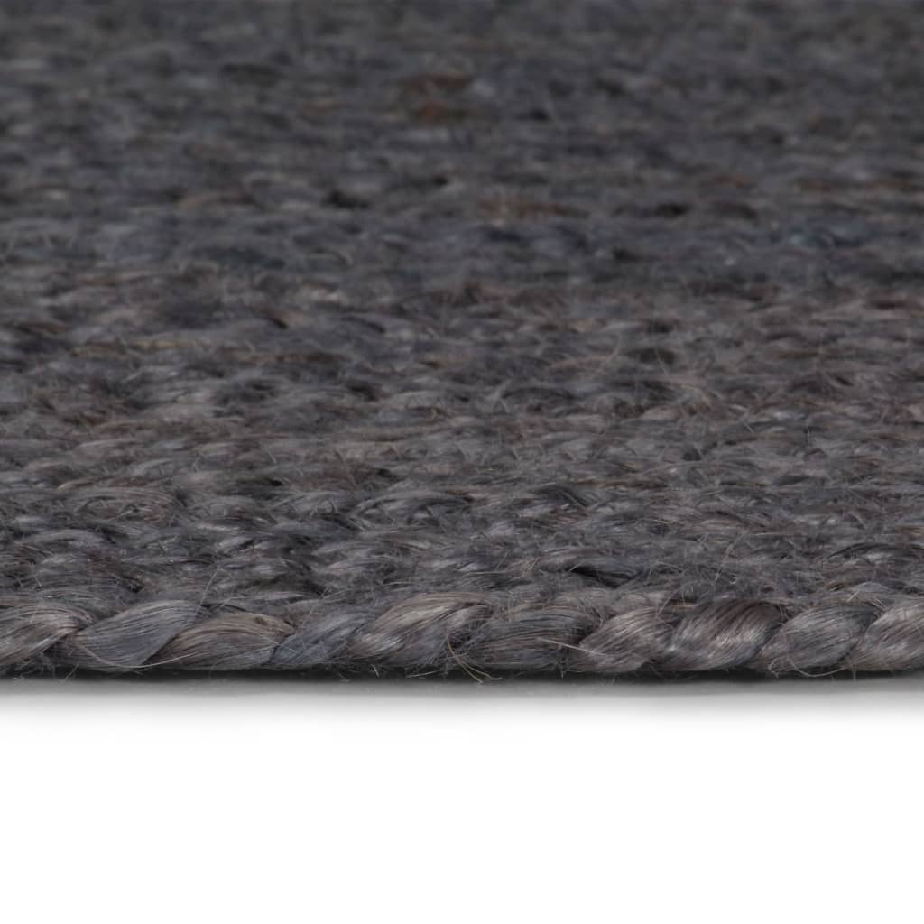 Tapis Fait main Jute Rond 240 cm Gris foncé