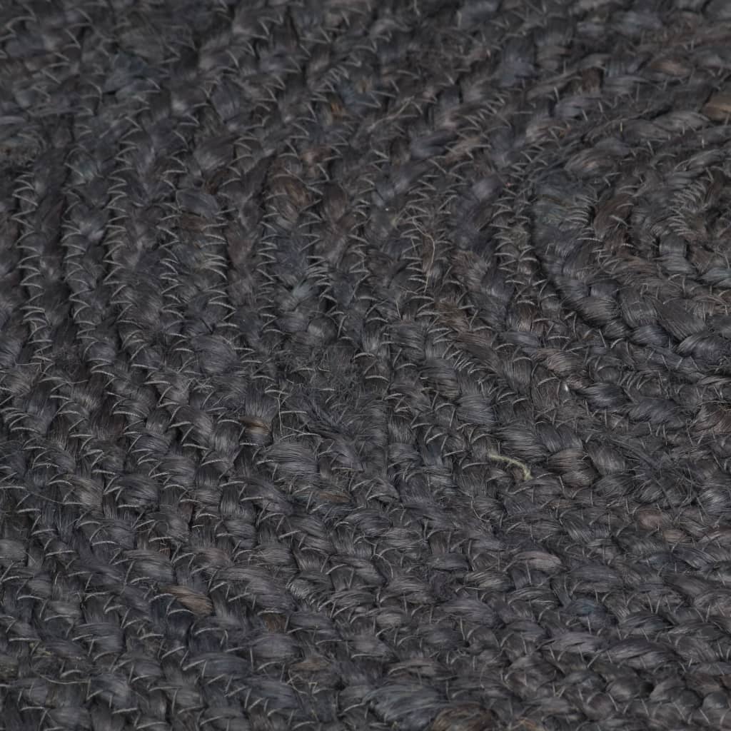 Tapis Fait main Jute Rond 240 cm Gris foncé