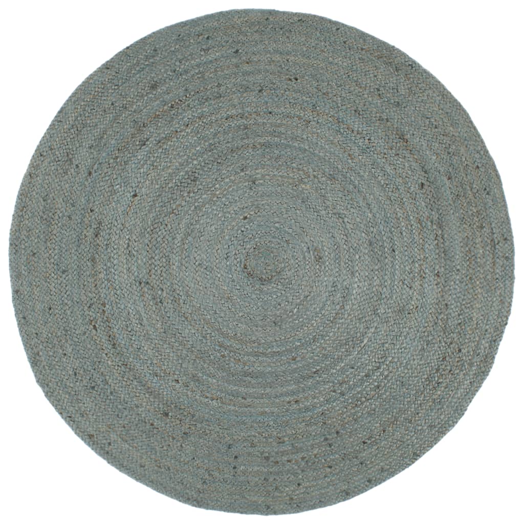 Tapis Fait main Jute Rond 210 cm Vert olive