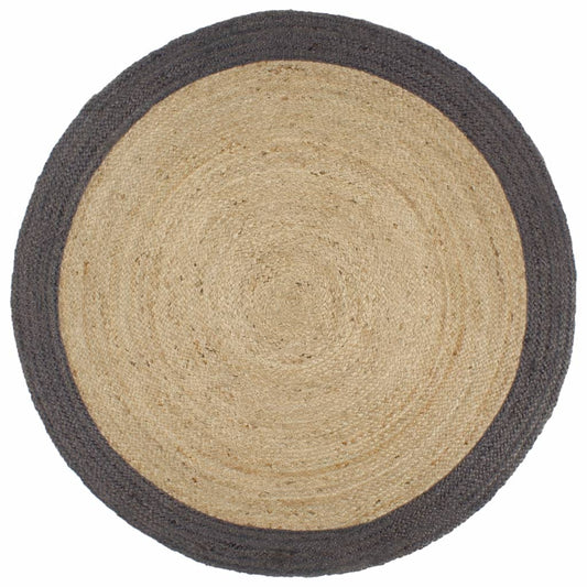Handmade Jute Rug with Dark Grey Border 240 cm
