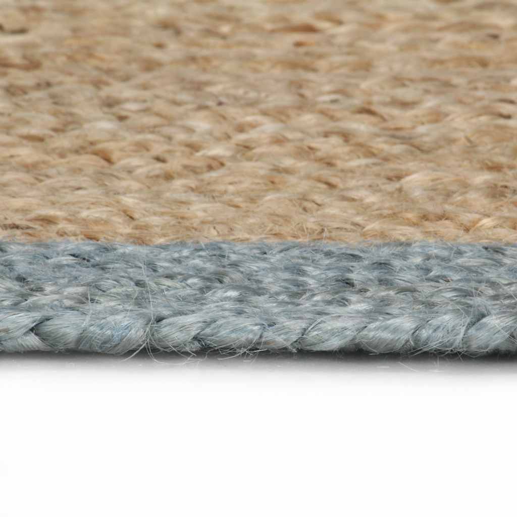 Tapis Fait Main Jute avec Bord Vert Olive 240 cm