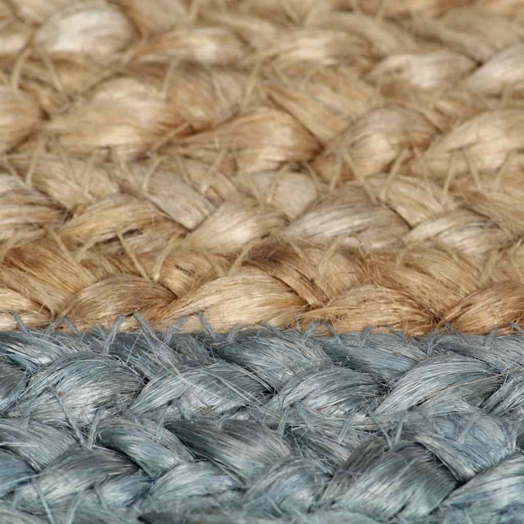 Tapis Fait Main Jute avec Bord Vert Olive 240 cm