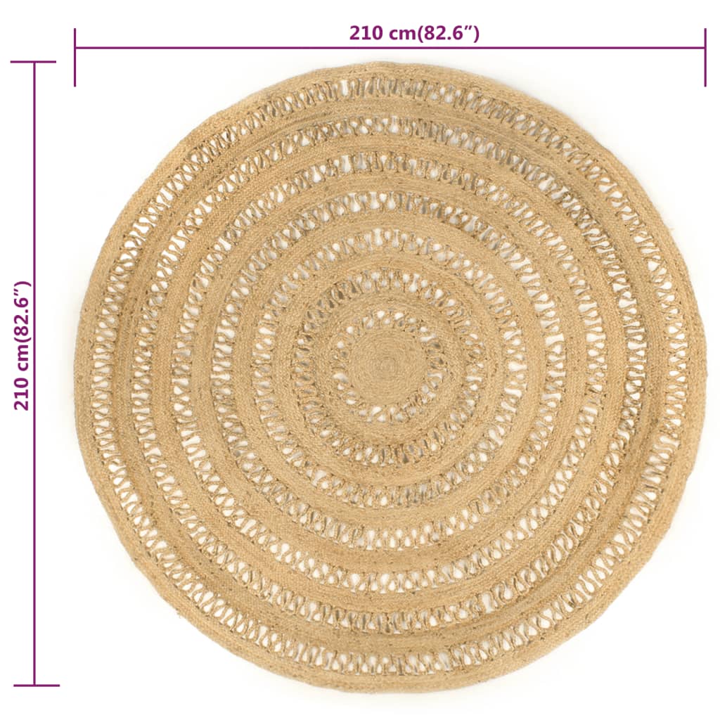 Tapis tressé à la main en jute 210 cm