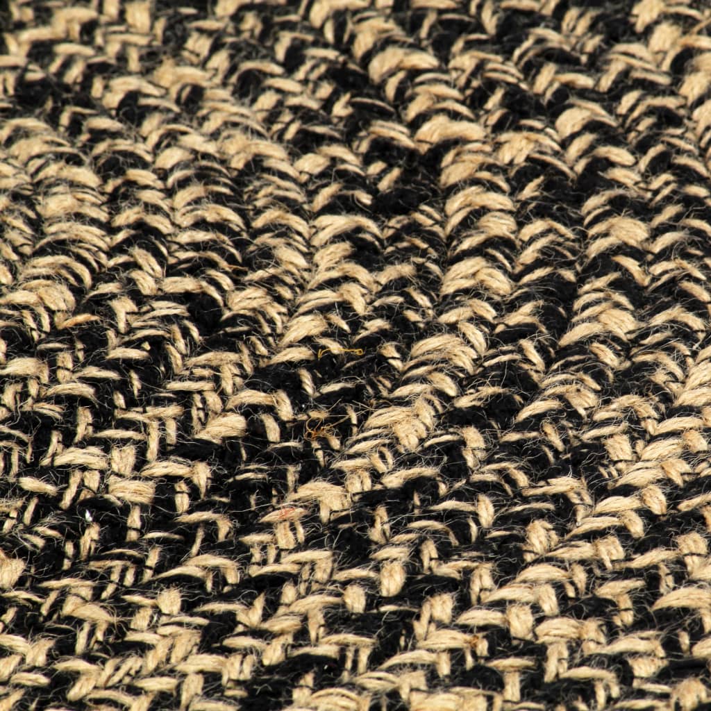 Handmade Jute Rug Black and Brown 210 cm