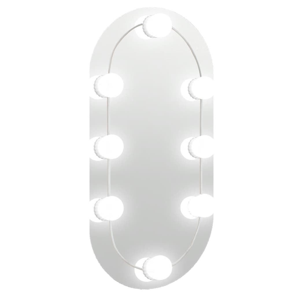 Mirror with LED Lights 40x20 cm Glass Oval