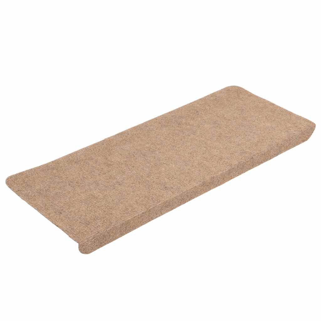 Self-adhesive Stair Mats 15 pcs. 65x24.5x3.5 cm Beige