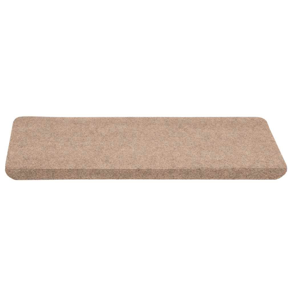 Self-adhesive Stair Mats 15 pcs. 65x24.5x3.5 cm Beige