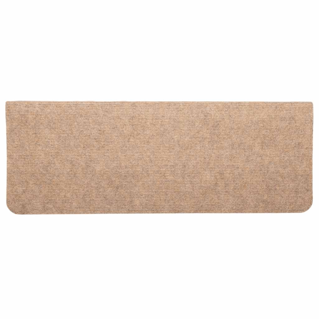 Self-adhesive Stair Mats 15 pcs. 65x24.5x3.5 cm Beige