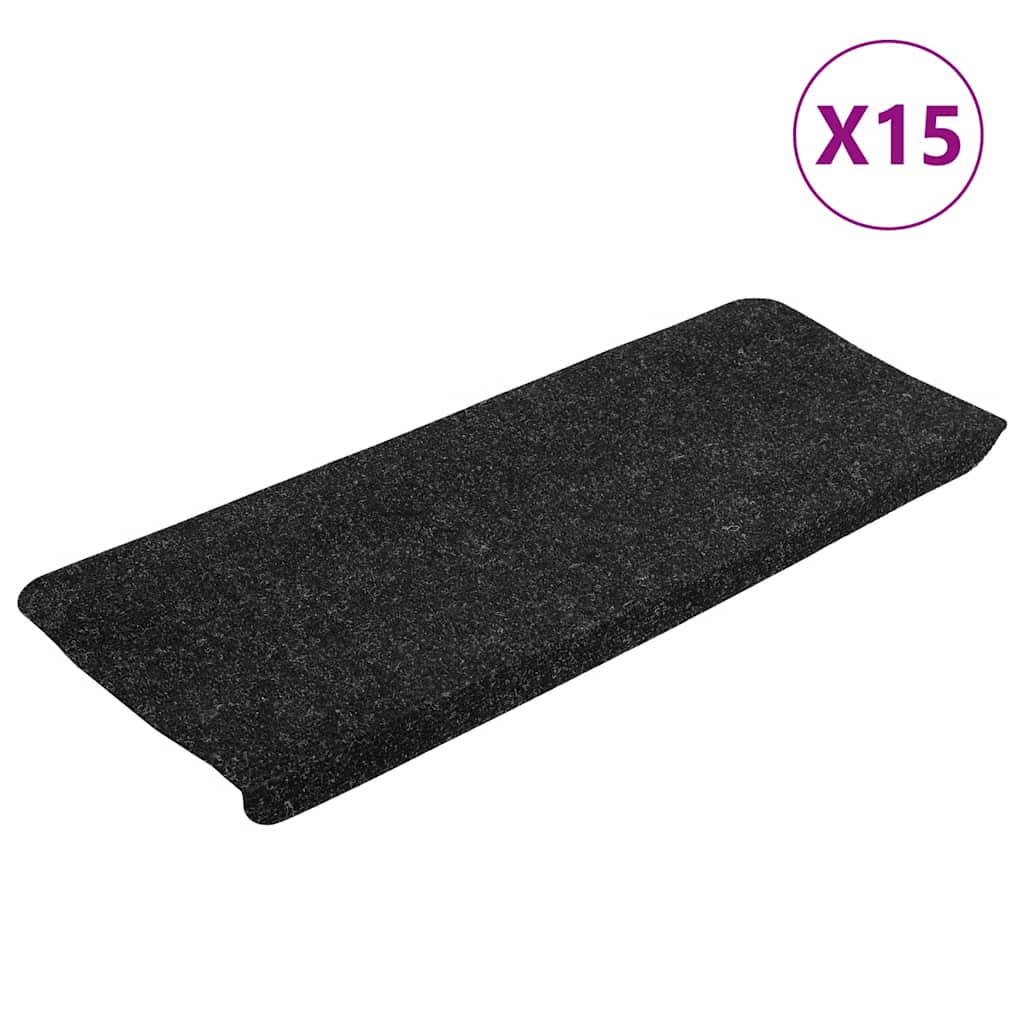 Marches d'escalier auto-adhésives 15 pcs. 65x24,5x3,5 cm Anthracite
