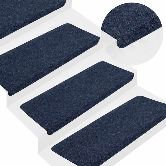 Stair Mats Self-Adhesive 15 Pcs. 65x24.5x3.5 cm Blue