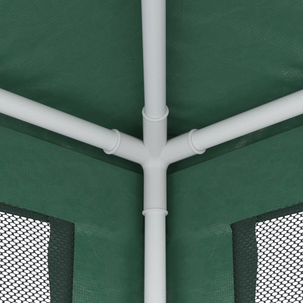 Partyzelt mit 6 Mesh-Seitenwänden Grün 6x4 m HDPE