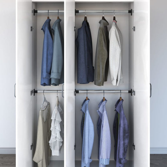 Telescopic Wardrobe Rails 4 pcs. Silver 58-100 cm