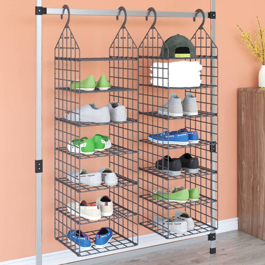 Hanging shelves for wardrobes, 7 compartments each, 2 pcs.