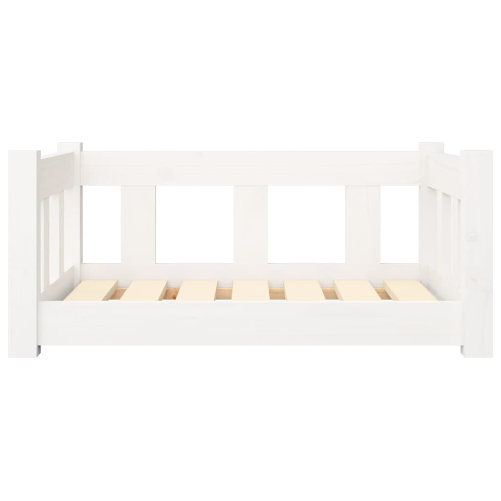 Hundebett Weiß 65,5x50,5x28 cm Massivholz Kiefer