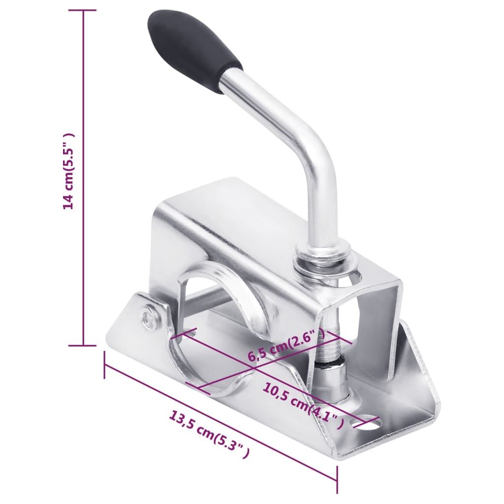 Clamps for jockey wheel 2 pcs. 13.5x6.5x14 cm Galvanized steel