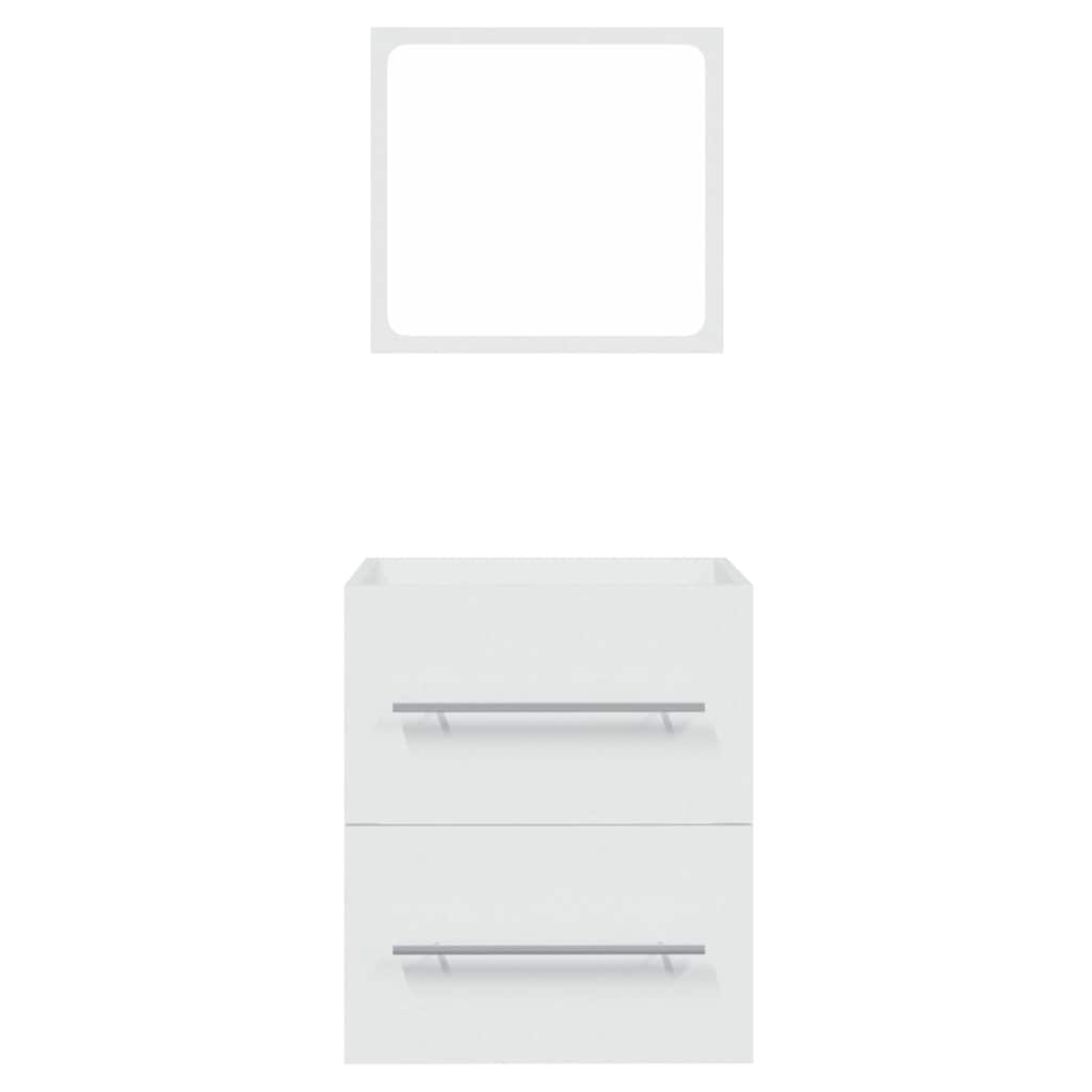Badschrank mit Spiegel Weiß 41x38,5x48 cm