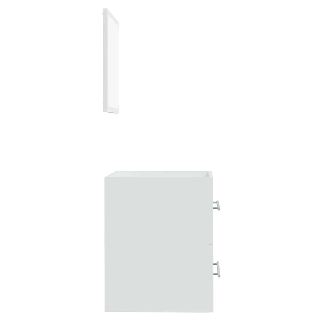 Badschrank mit Spiegel Weiß 41x38,5x48 cm