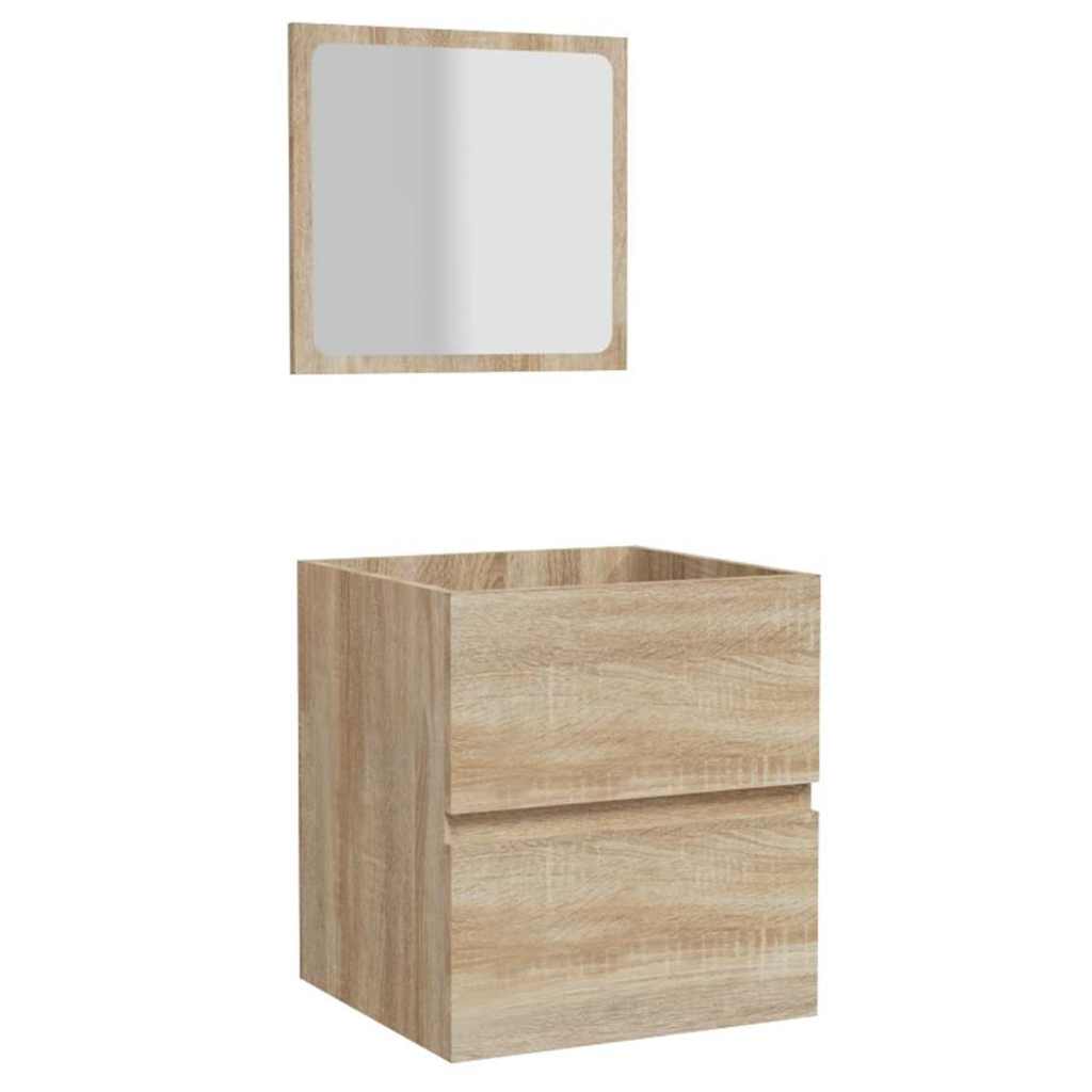 Badschrank mit Spiegel Sonoma-Eiche Holzwerkstoff