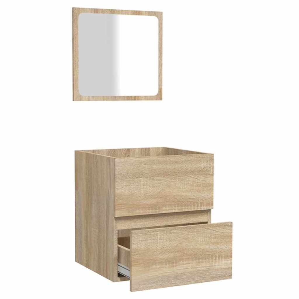 Badschrank mit Spiegel Sonoma-Eiche Holzwerkstoff