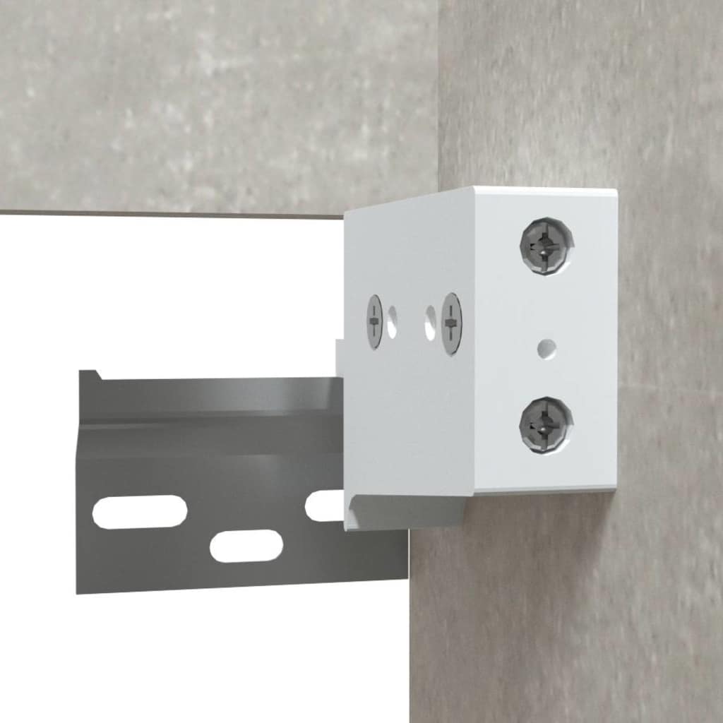 Badschrank mit Spiegel Betongrau Holzwerkstoff