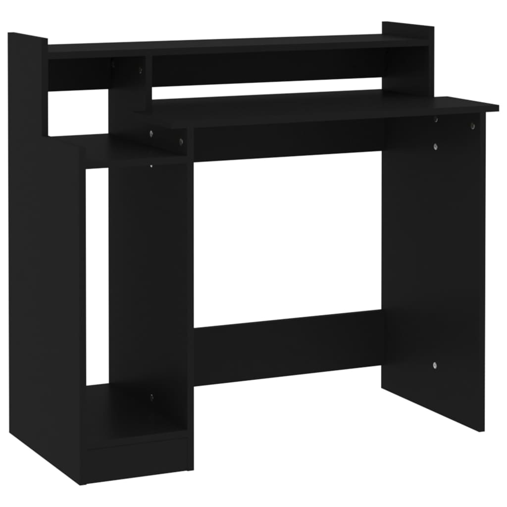 Desk with LEDs Black 97x45x90 cm Engineered Wood
