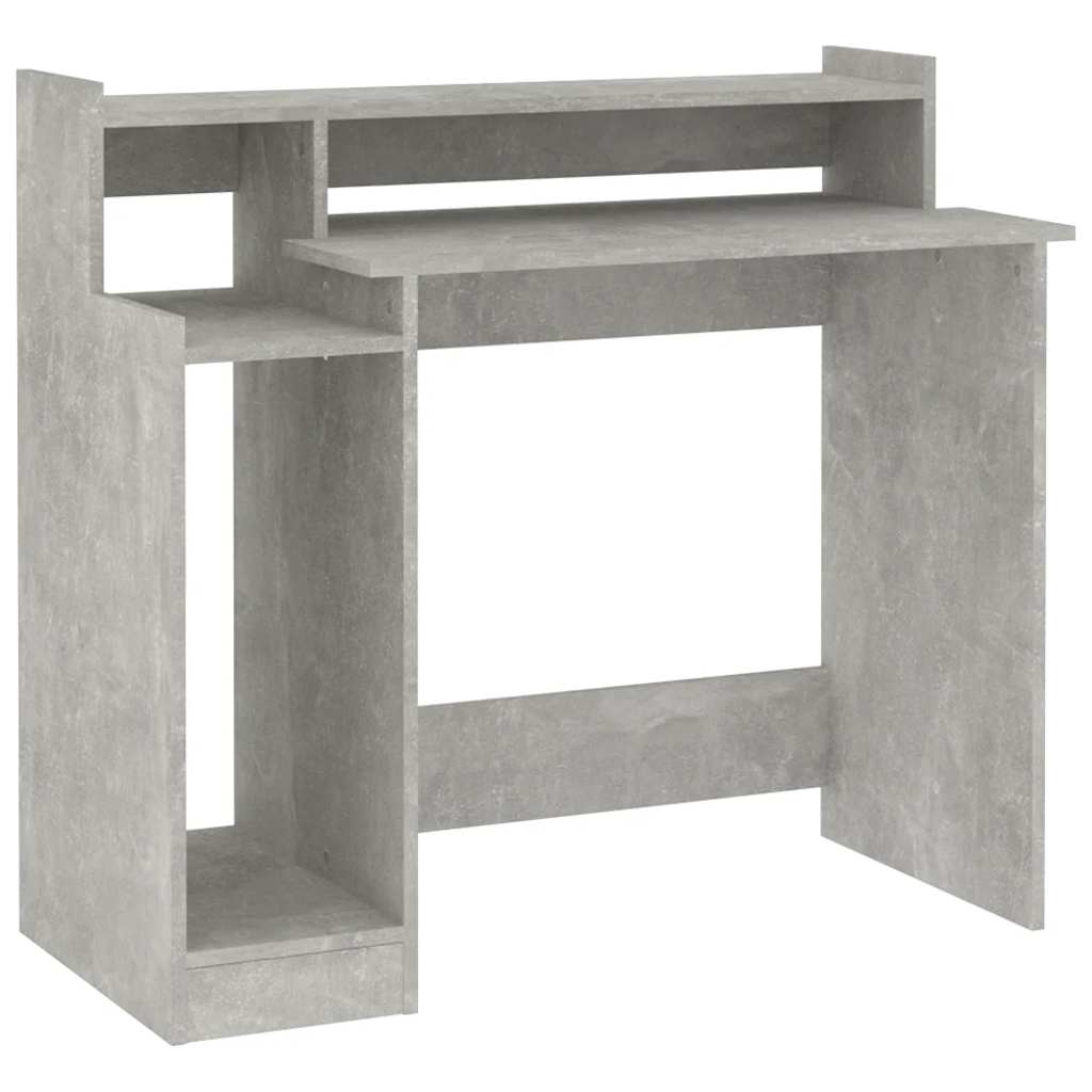 Desk with LEDs Concrete Grey 97x45x90 cm Engineered Wood