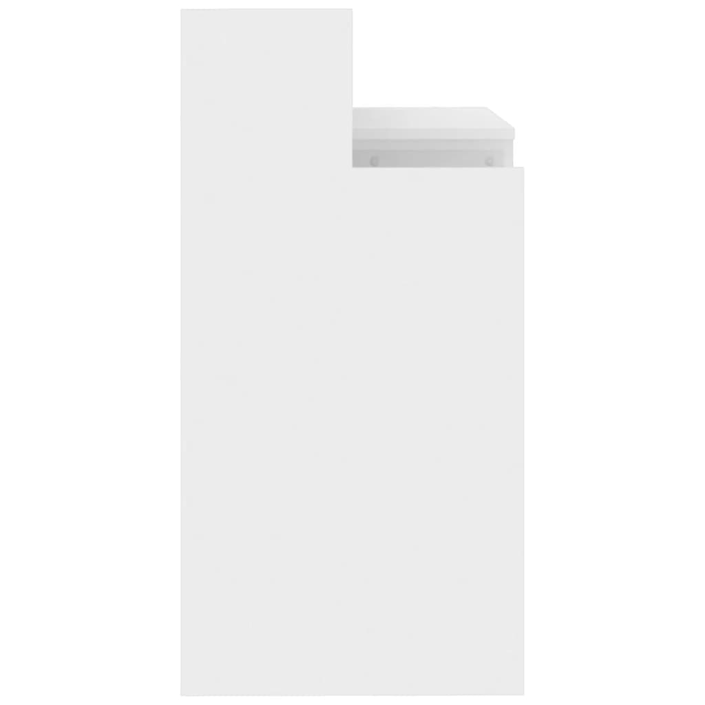 High-Gloss White Desk with LEDs 97x45x90 cm Engineered Wood