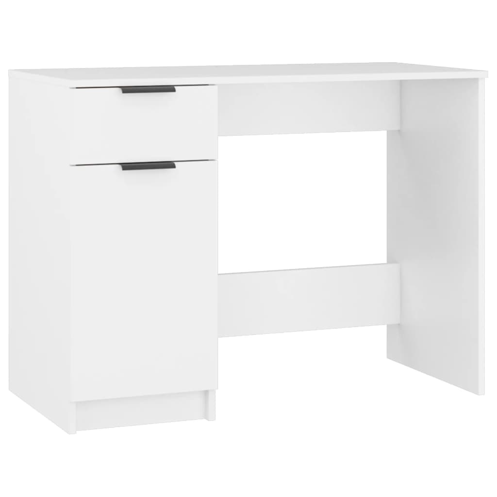Bureau blanc 100x50x75 cm en panneaux de particules