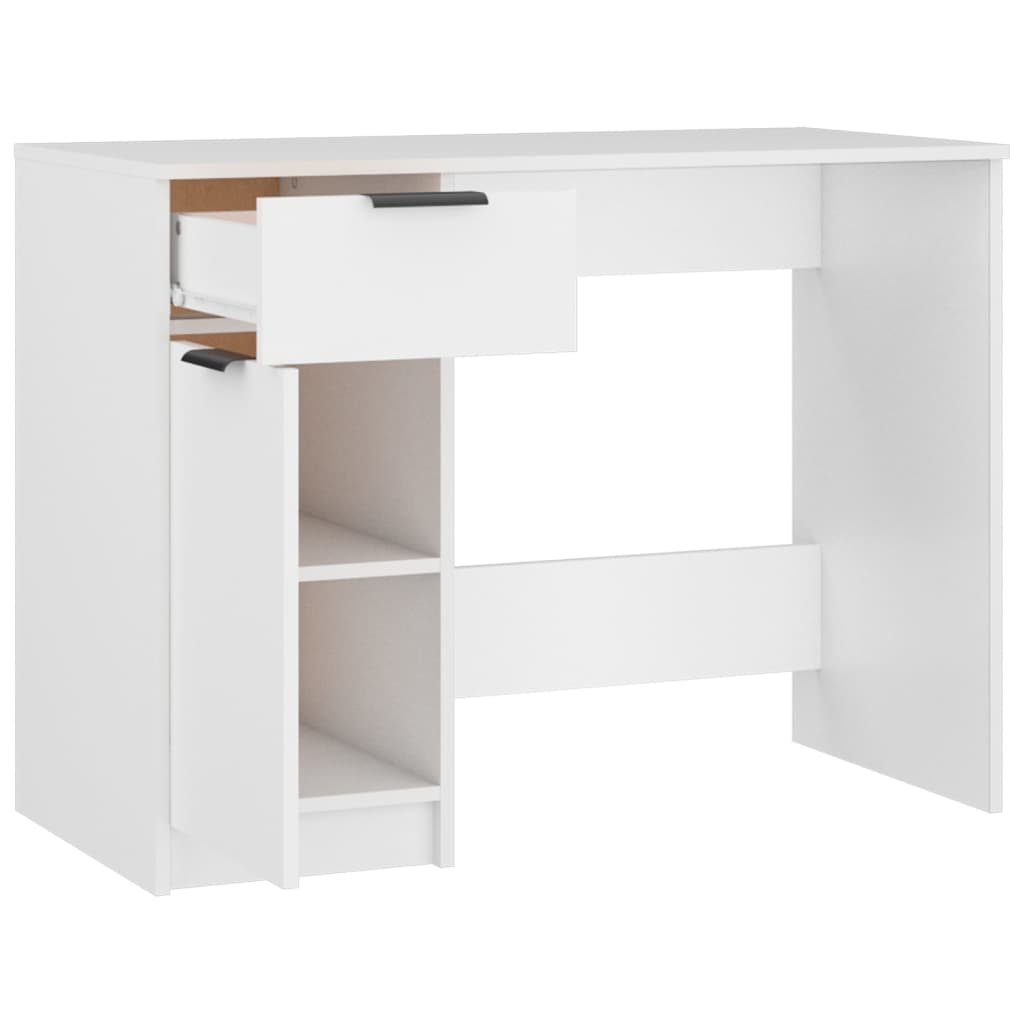 Bureau blanc 100x50x75 cm en panneaux de particules