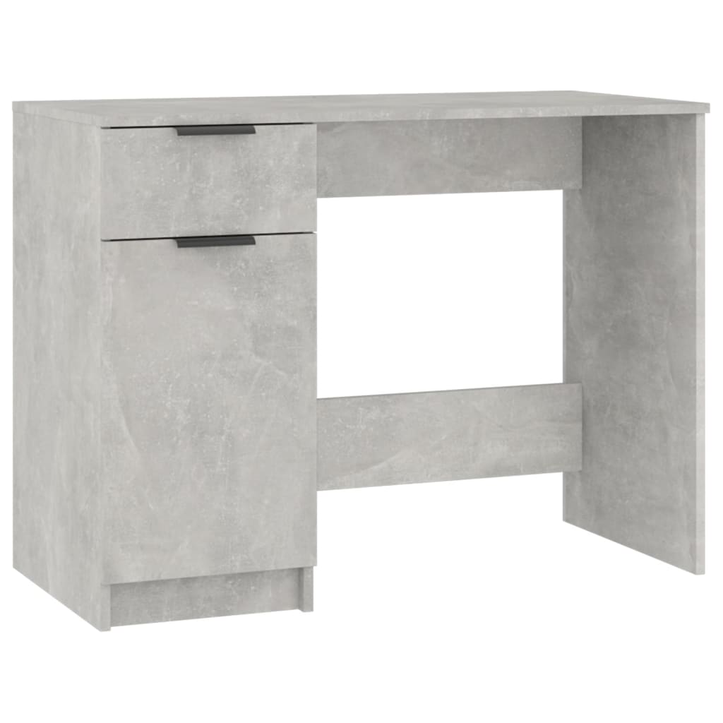 Bureau gris béton 100x50x75 cm panneau de particules