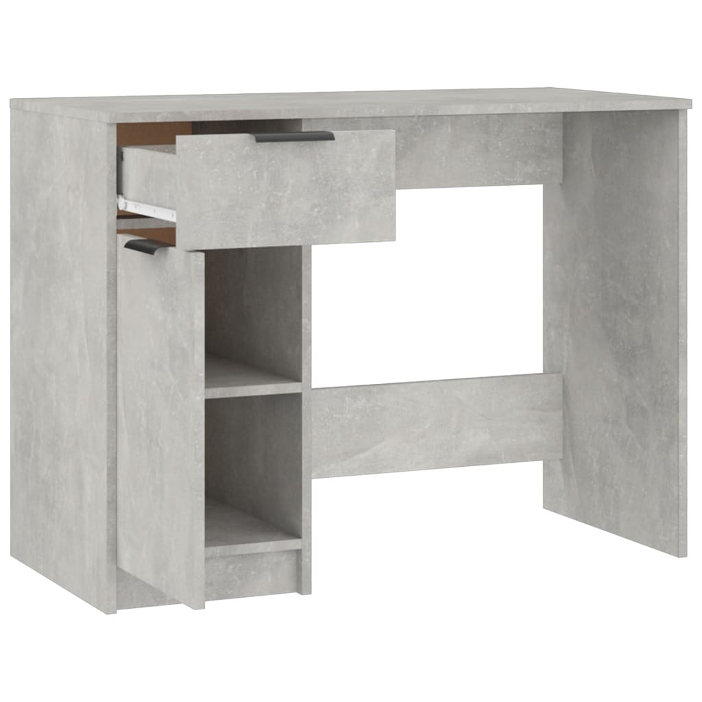 Bureau gris béton 100x50x75 cm panneau de particules