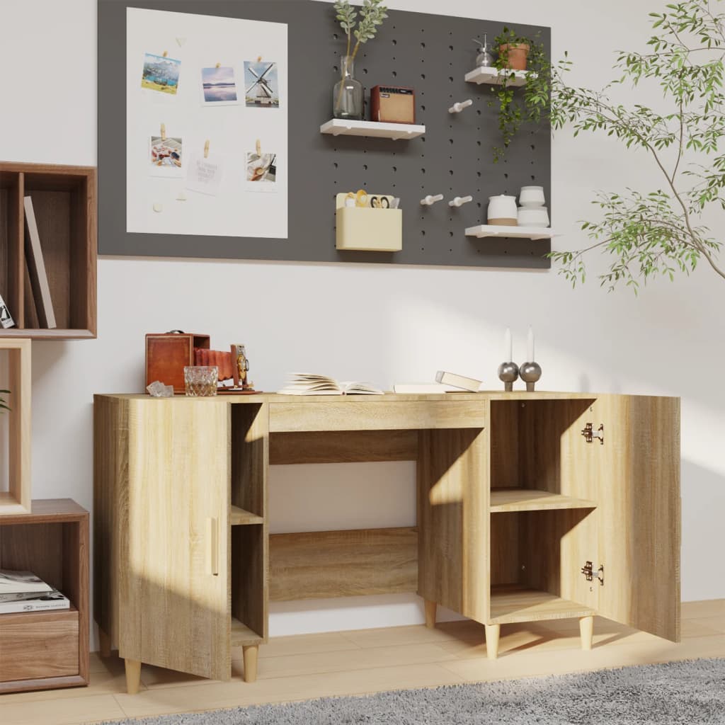 Bureau en aggloméré chêne Sonoma 140x50x75 cm